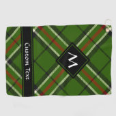 Groen, zwart, rood en wit Tartan Golfhanddoek (Horizontaal)