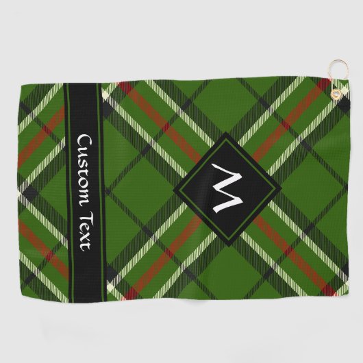 Groen, zwart, rood en wit Tartan Golfhanddoek (Horizontaal)