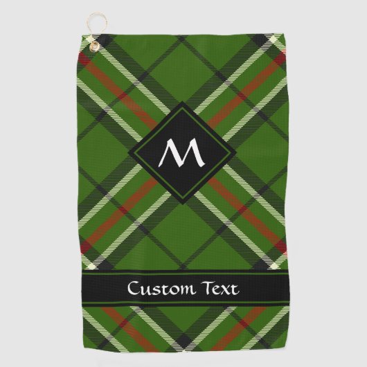 Groen, zwart, rood en wit Tartan Golfhanddoek (Voorkant)