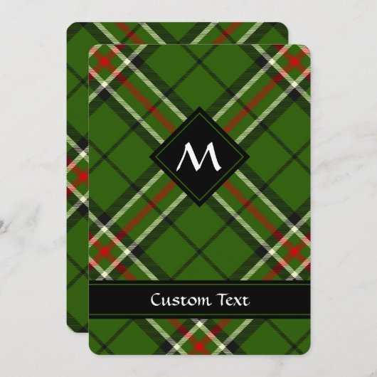 Groen, zwart, rood en wit Tartan Kaart (Voorkant / Achterkant)