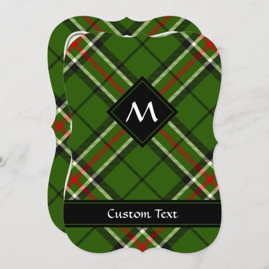 Groen, zwart, rood en wit Tartan Kaart (Voorkant / Achterkant)