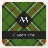 Groen, zwart, rood en wit Tartan Kartonnen Onderzetters (Voorkant)