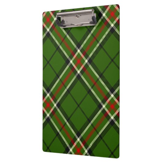 Groen, zwart, rood en wit Tartan Klembord (Links)