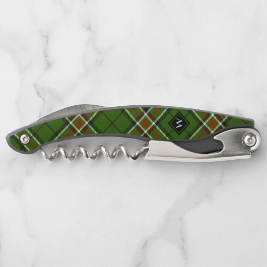 Groen, zwart, rood en wit Tartan Kurkentrekker (Achterkant)