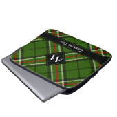 Groen, zwart, rood en wit Tartan Laptop Sleeve (Voorkant onderkant)