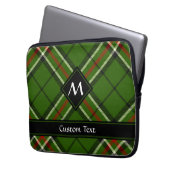 Groen, zwart, rood en wit Tartan Laptop Sleeve (Voorkant Links)