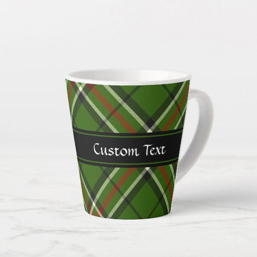 Groen, zwart, rood en wit Tartan Latte Mok (Rechterhoek)