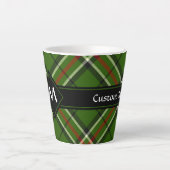 Groen, zwart, rood en wit Tartan Latte Mok (Voorkant)