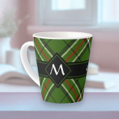 Groen, zwart, rood en wit Tartan Latte Mok