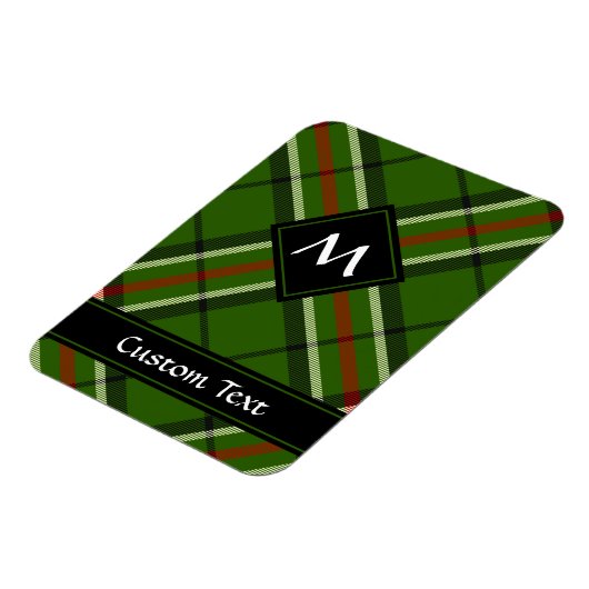Groen, zwart, rood en wit Tartan Magneet (Linkerzijde)