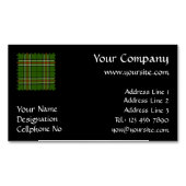 Groen, zwart, rood en wit Tartan Magnetisch Visitekaartje (Voorkant)