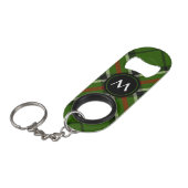 Groen, zwart, rood en wit Tartan Mini Flessenopener (Voorkant Gekanteld)