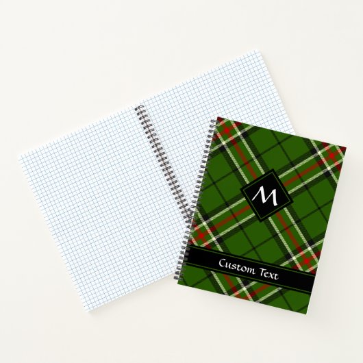 Groen, zwart, rood en wit Tartan Notitieboek (Binnen)