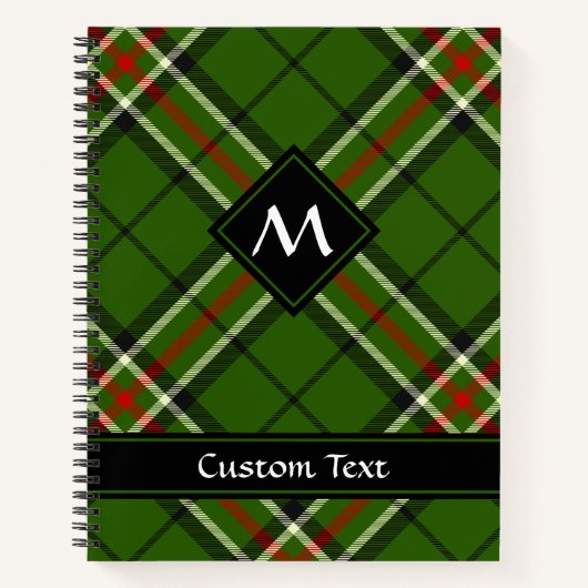 Groen, zwart, rood en wit Tartan Notitieboek (Voorkant)