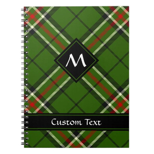 Groen, zwart, rood en wit Tartan Notitieboek (Voorkant)