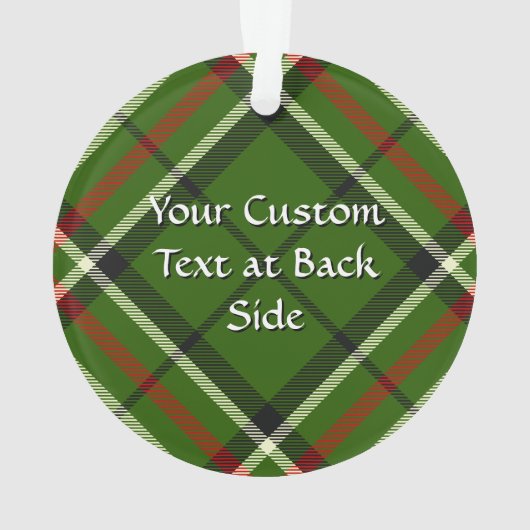 Groen, zwart, rood en wit Tartan Ornament (achterkant)