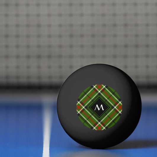 Groen, zwart, rood en wit Tartan Pingpongbal (Net)