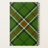 Groen, zwart, rood en wit Tartan Planner (Achterkant)