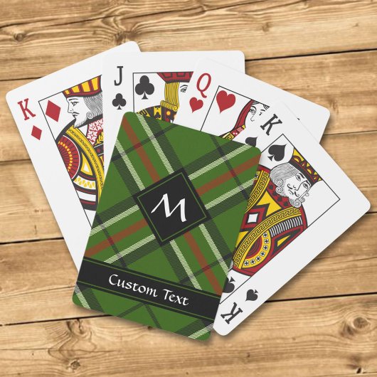 Groen, zwart, rood en wit Tartan Pokerkaarten