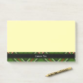 Groen, zwart, rood en wit Tartan Post-it® Notes (Op bureau)