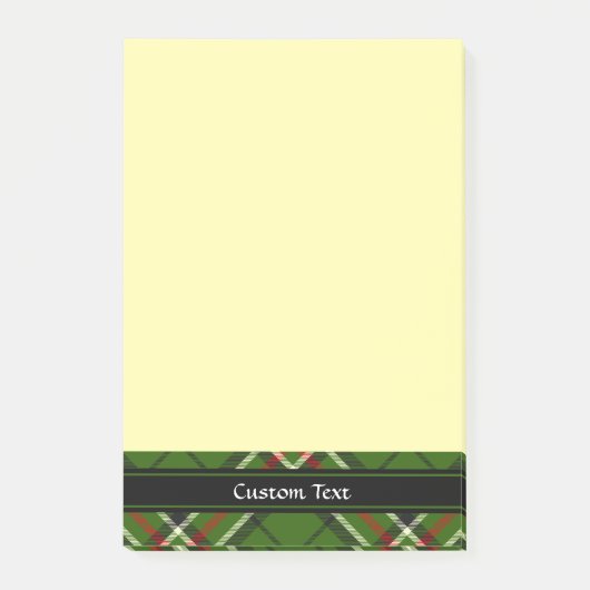 Groen, zwart, rood en wit Tartan Post-it® Notes (Voorkant)