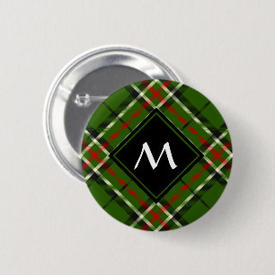 Groen, zwart, rood en wit Tartan Ronde Button 5,7 Cm