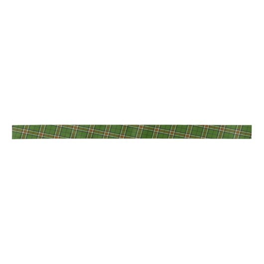 Groen, zwart, rood en wit Tartan Satijnen Lint (Voorkant)