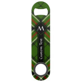 Groen, zwart, rood en wit Tartan Speed Flessenopener (Voorkant)