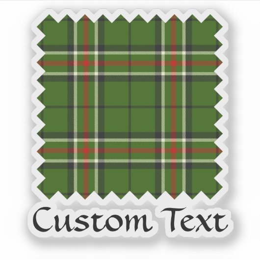 Groen, zwart, rood en wit Tartan Sticker (Voorkant)