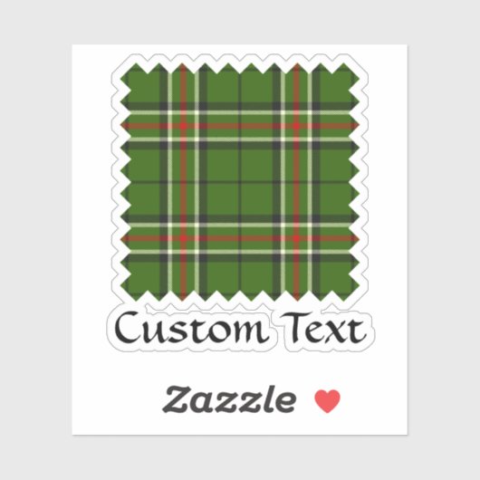 Groen, zwart, rood en wit Tartan Sticker (Vel)