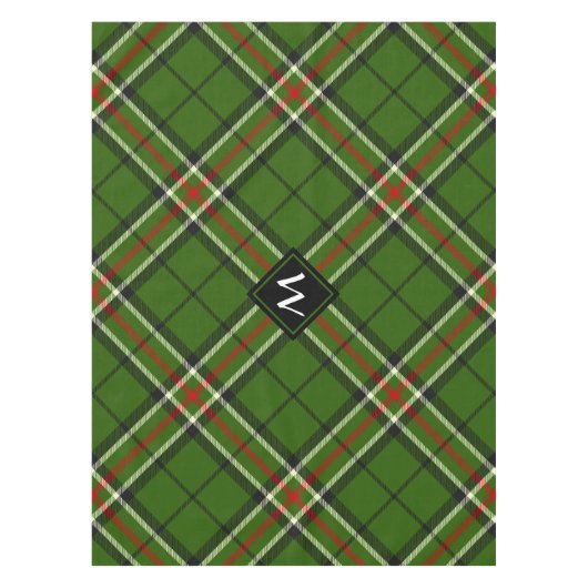 Groen, zwart, rood en wit Tartan Tafelkleed (Voorkant)