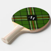 Groen, zwart, rood en wit Tartan Tafeltennisbatje (Voorkant Gekanteld)