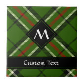 Groen, zwart, rood en wit Tartan Tegeltje (Voorkant)