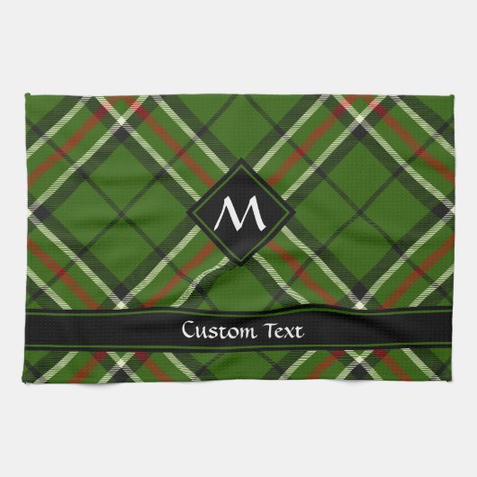 Groen, zwart, rood en wit Tartan Theedoek (Horizontaal)