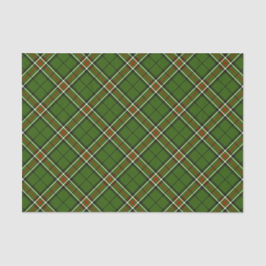 Groen, zwart, rood en wit Tartan Tissuepapier (Voorkant)