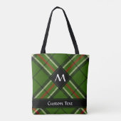 Groen, zwart, rood en wit Tartan Tote Bag (Achterkant)