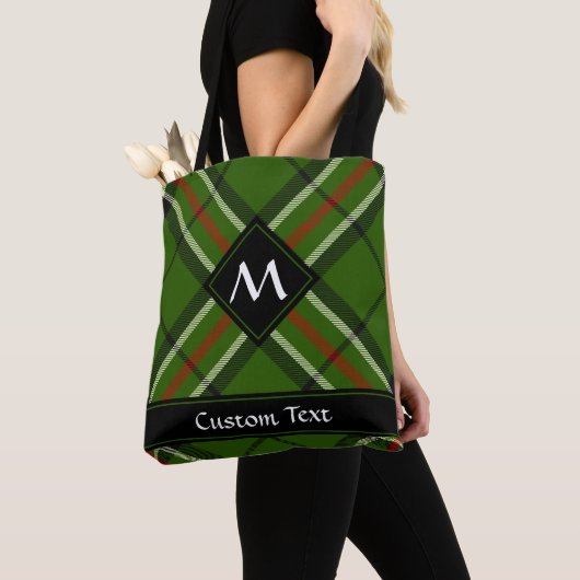 Groen, zwart, rood en wit Tartan Tote Bag (Dichtbij)