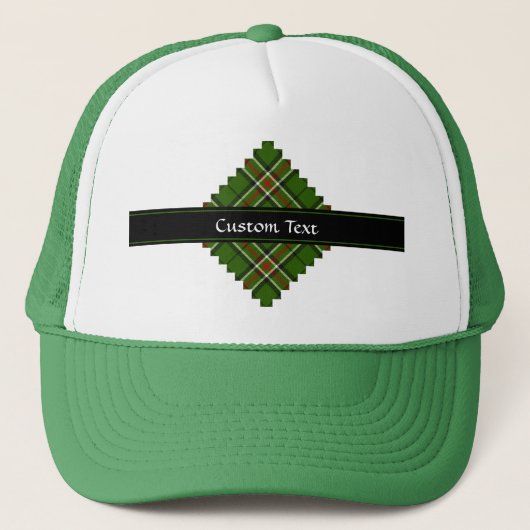 Groen, zwart, rood en wit Tartan Trucker Pet (Voorkant)