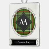 Groen, zwart, rood en wit Tartan Verzilverd Banner Ornament (Links)