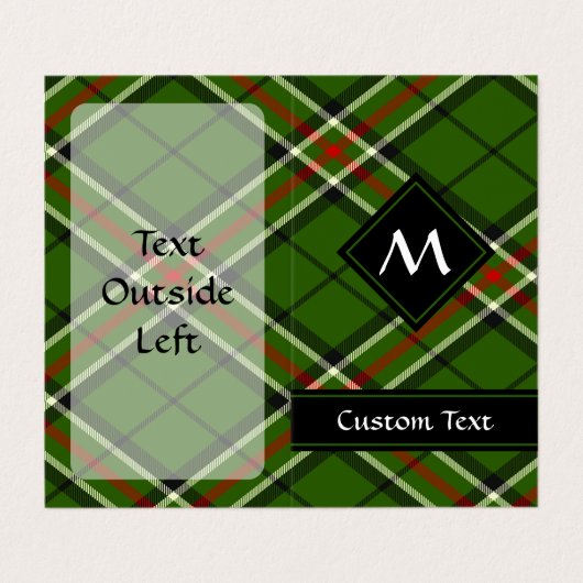 Groen, zwart, rood en wit Tartan Visitekaartje (Buitenkant ongevouwen)