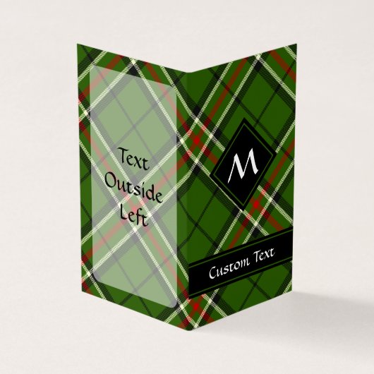 Groen, zwart, rood en wit Tartan Visitekaartje (Buitenkant)