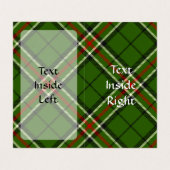 Groen, zwart, rood en wit Tartan Visitekaartje (Binnenkant ongevouwen)