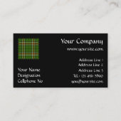 Groen, zwart, rood en wit Tartan Visitekaartje (Voorkant)