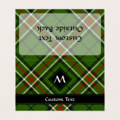 Groen, zwart, rood en wit Tartan Visitekaartje (Buitenkant ongevouwen)