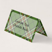 Groen, zwart, rood en wit Tartan Visitekaartje (Achterkant)