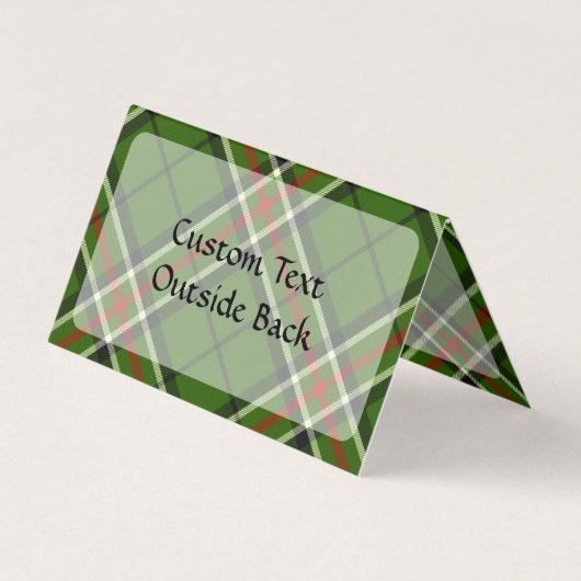 Groen, zwart, rood en wit Tartan Visitekaartje (Achterkant)