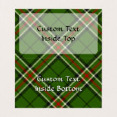 Groen, zwart, rood en wit Tartan Visitekaartje (Binnenkant ongevouwen)