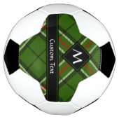 Groen, zwart, rood en wit Tartan Voetbal (Gedraaid)