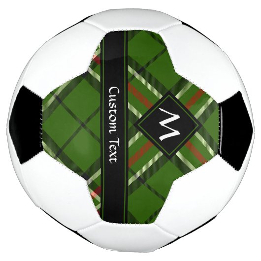 Groen, zwart, rood en wit Tartan Voetbal (Gedraaid)
