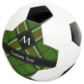Groen, zwart, rood en wit Tartan Voetbal (Drie kwart)